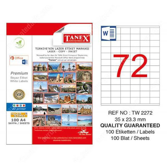 Tanex TW-2272 Laser Etiket 35x23.3mm. ürün görseli