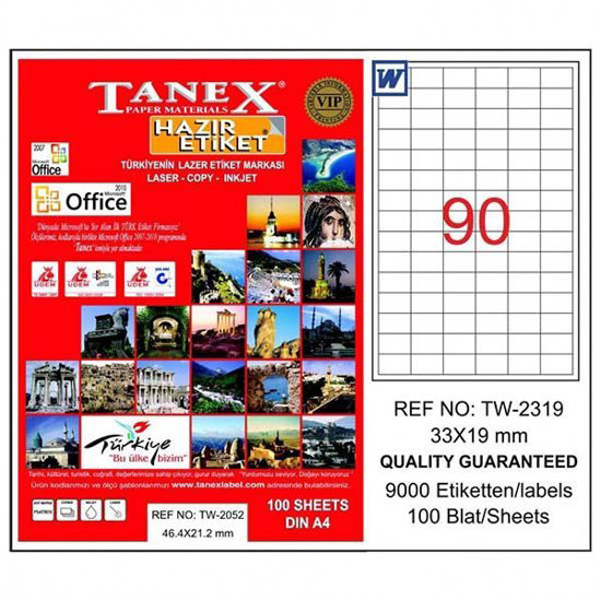 Tanex TW-2319 Laser Etiket 33x19mm. ürün görseli